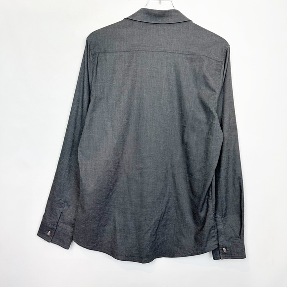 Alamere Designs Charcoal Button Down Shirt Hemp Blend Medium - Picture 2 of 5